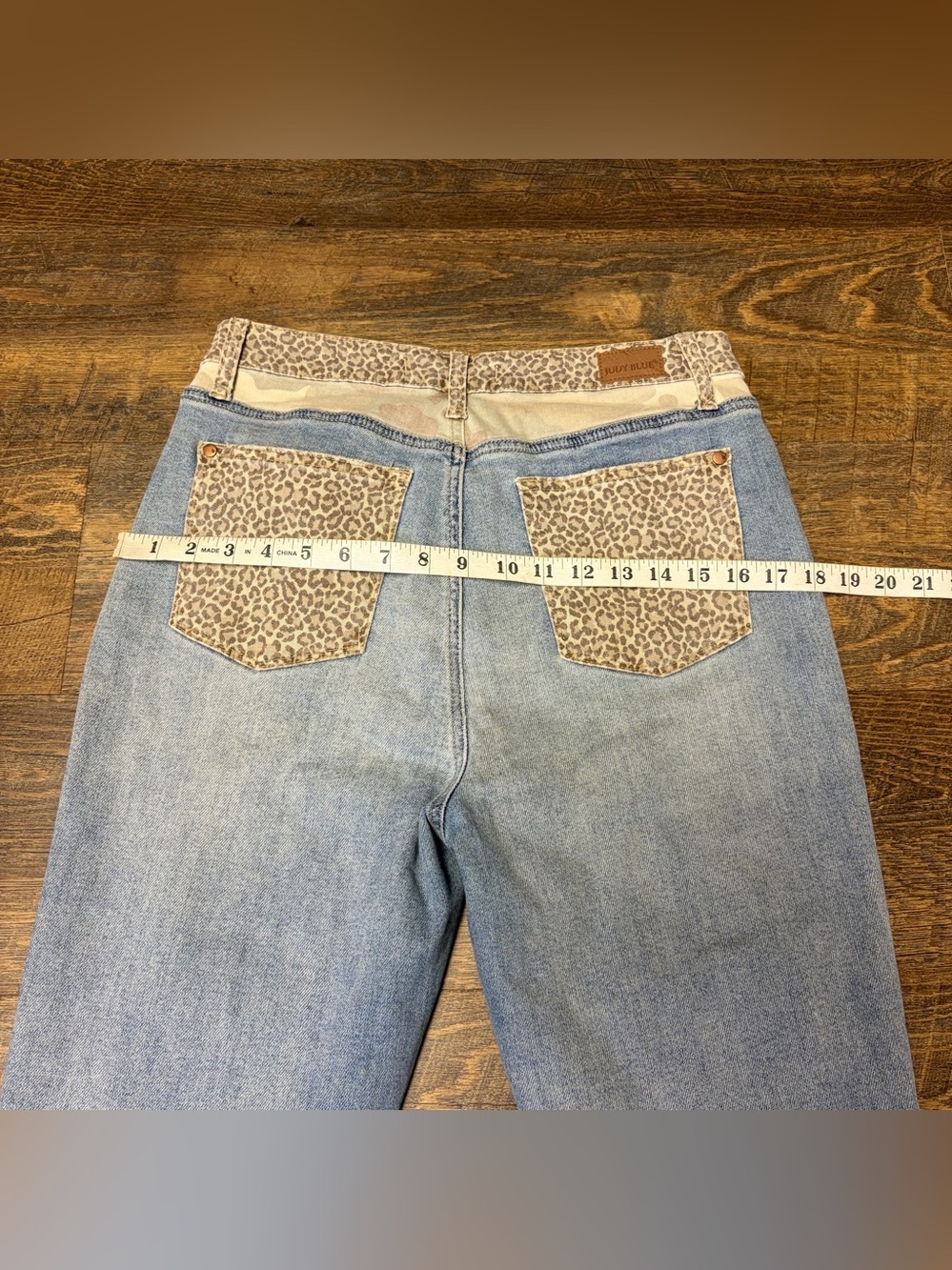 Judy Blue Slim Fit High Rise Distressed Leopard Print Accent Jeans 9/29 JB88380 - Picture 6 of 9